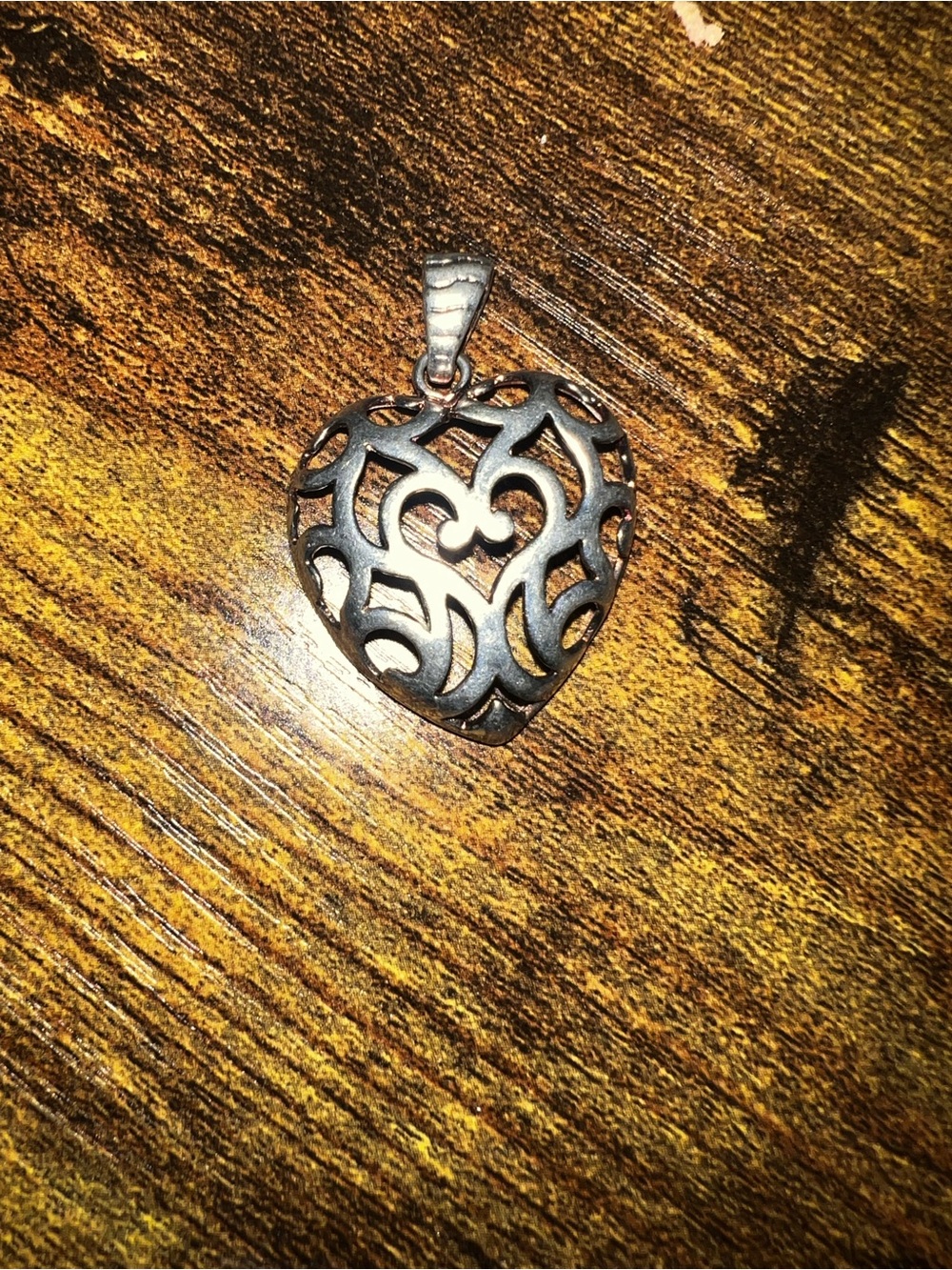 Sterling Silver Filigree Heart Pendant - Silver